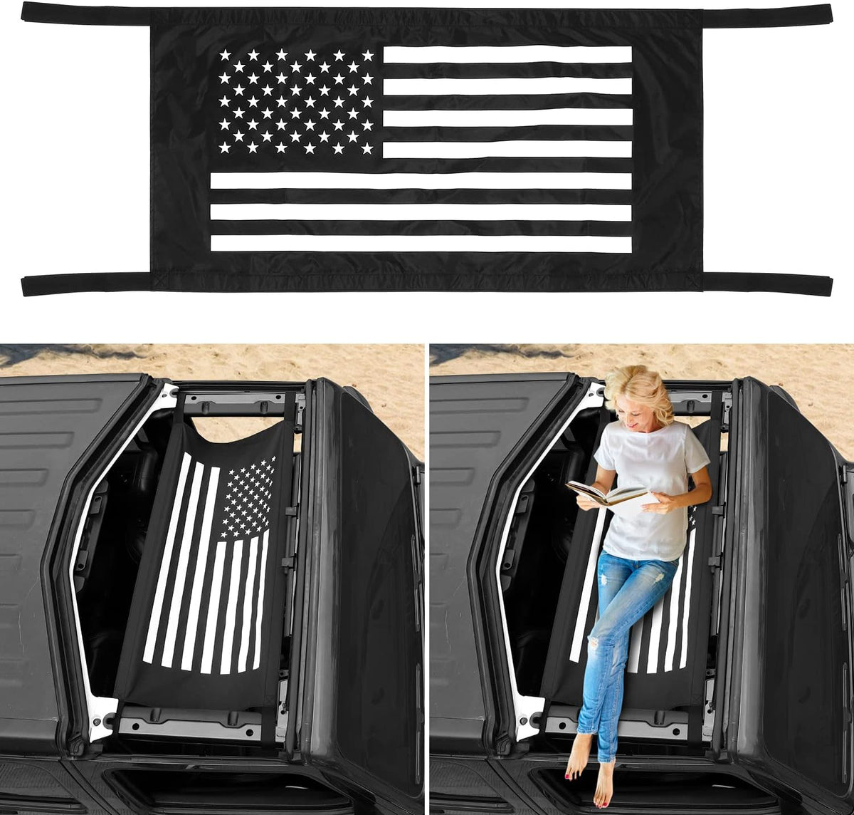 Car Roof Hammock Cargo Net Sunshade Pack of 2 F50181