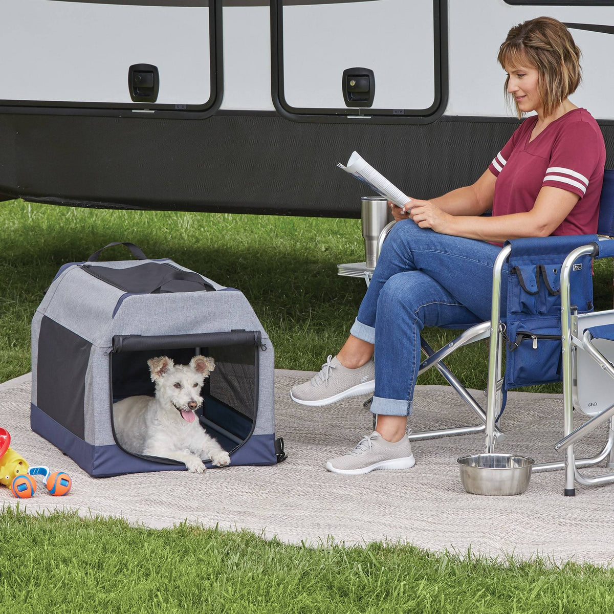 Gray Medium Dog Tent Crate N25656