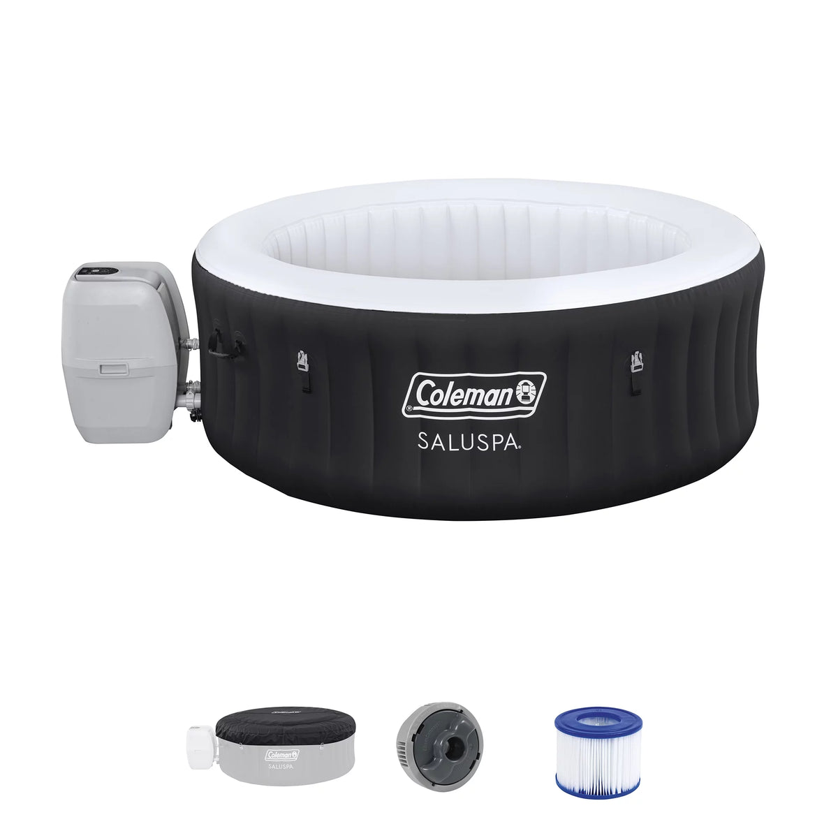 4 Person Inflatable Hot Tub Spa with 12 Filter Cartridges V5736