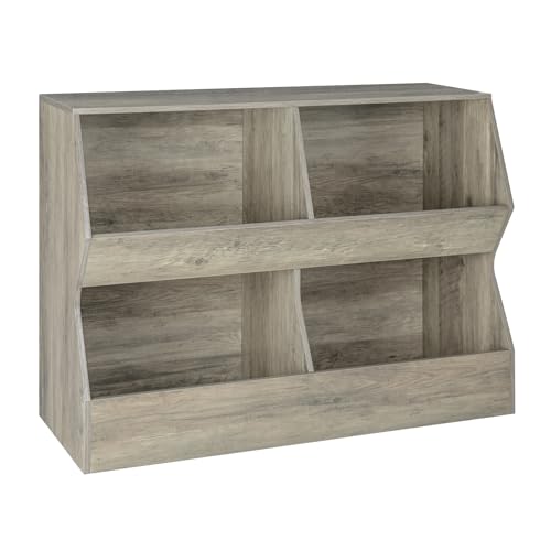 4 Cubby Wooden Toy Storage Bookshelf V460289