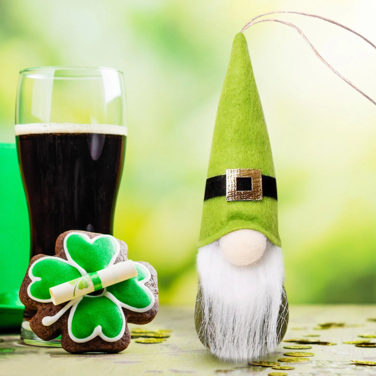 St Patricks Day Gnome Doll Ornaments Set P529