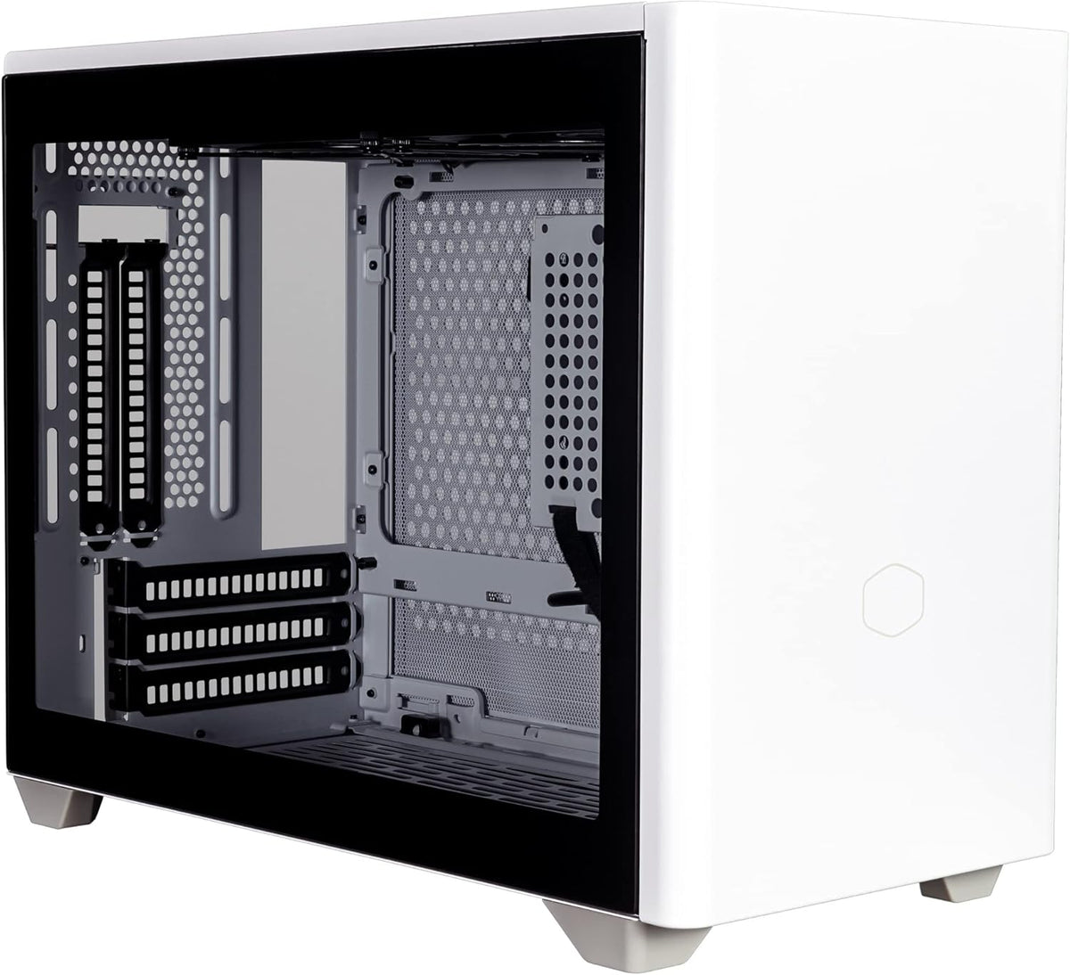 White Mini ITX Computer Case with Tempered Glass Side Panel E3882