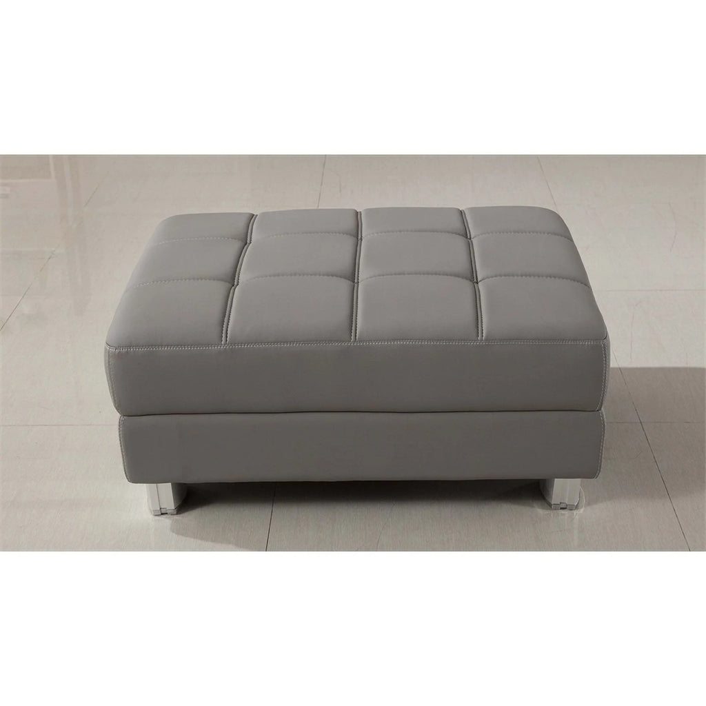 Gray Faux Leather Sectional with Right Facing Chaise S545