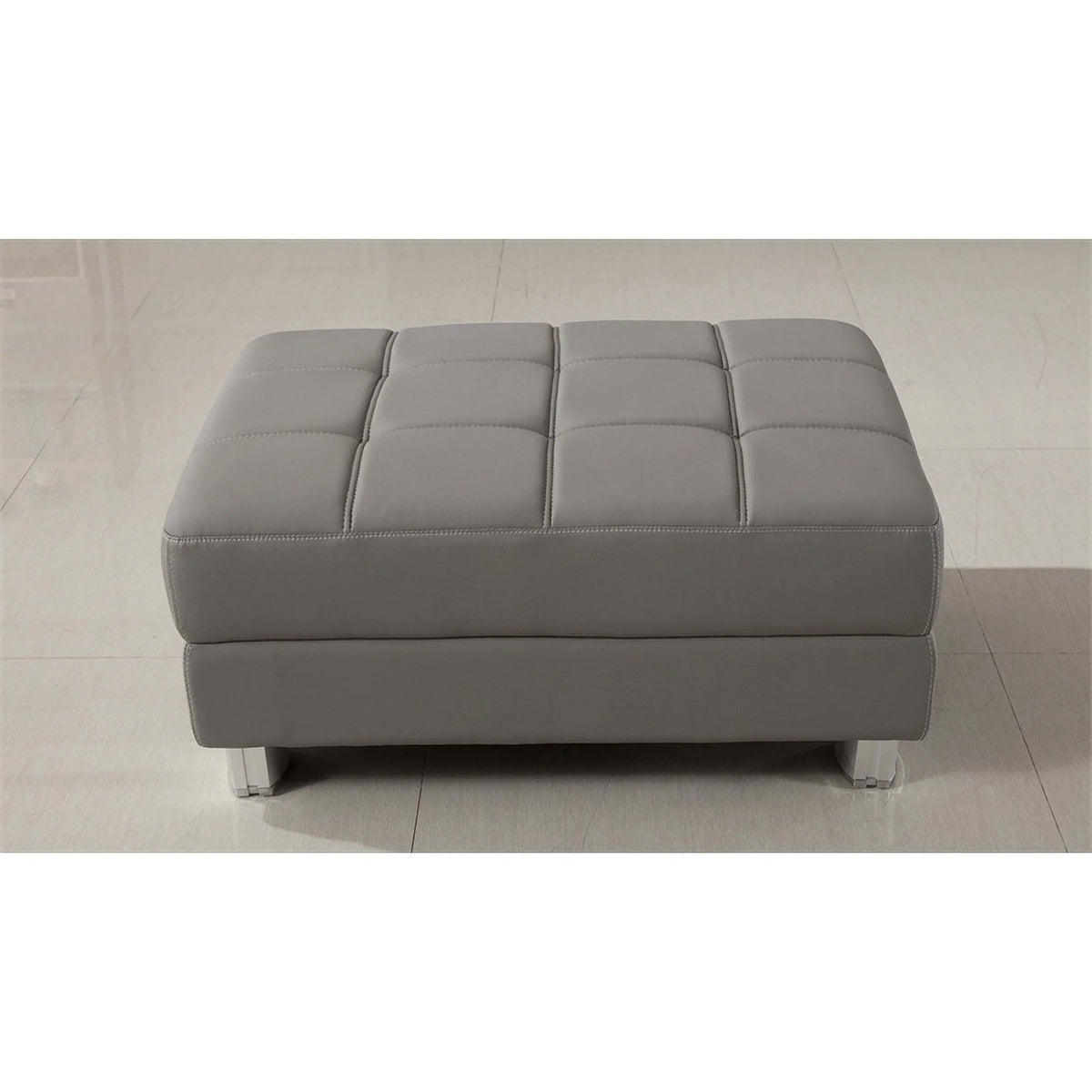Gray Faux Leather Sectional with Right Facing Chaise S545