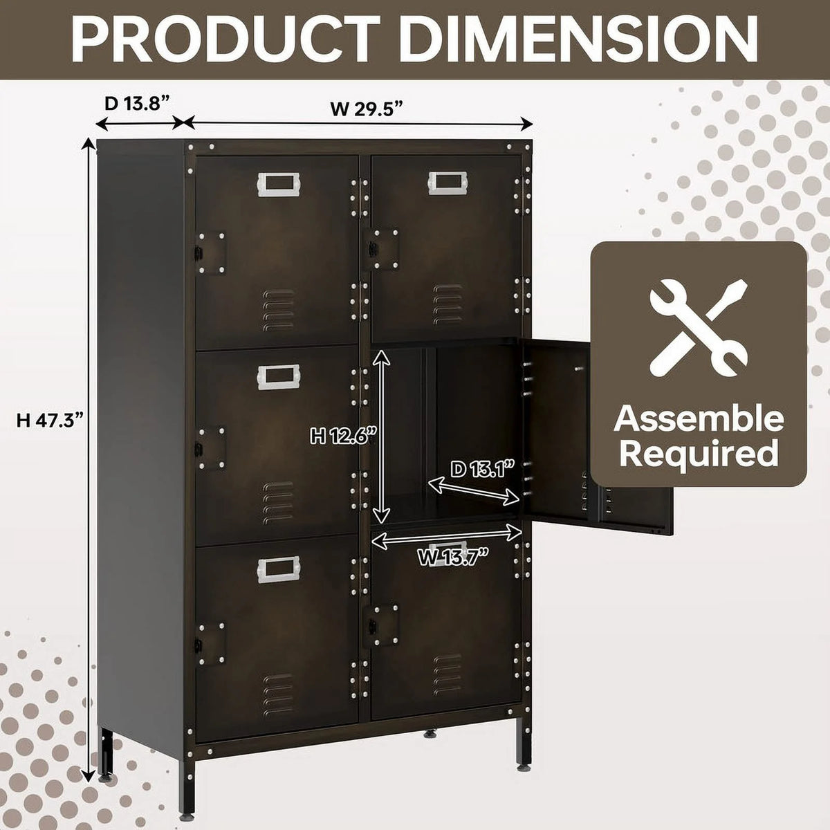 Metal Storage Locker with Doors and Shelves J81200