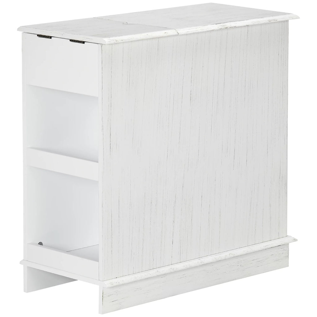 White Side Table with Drawer and Cabinet X340