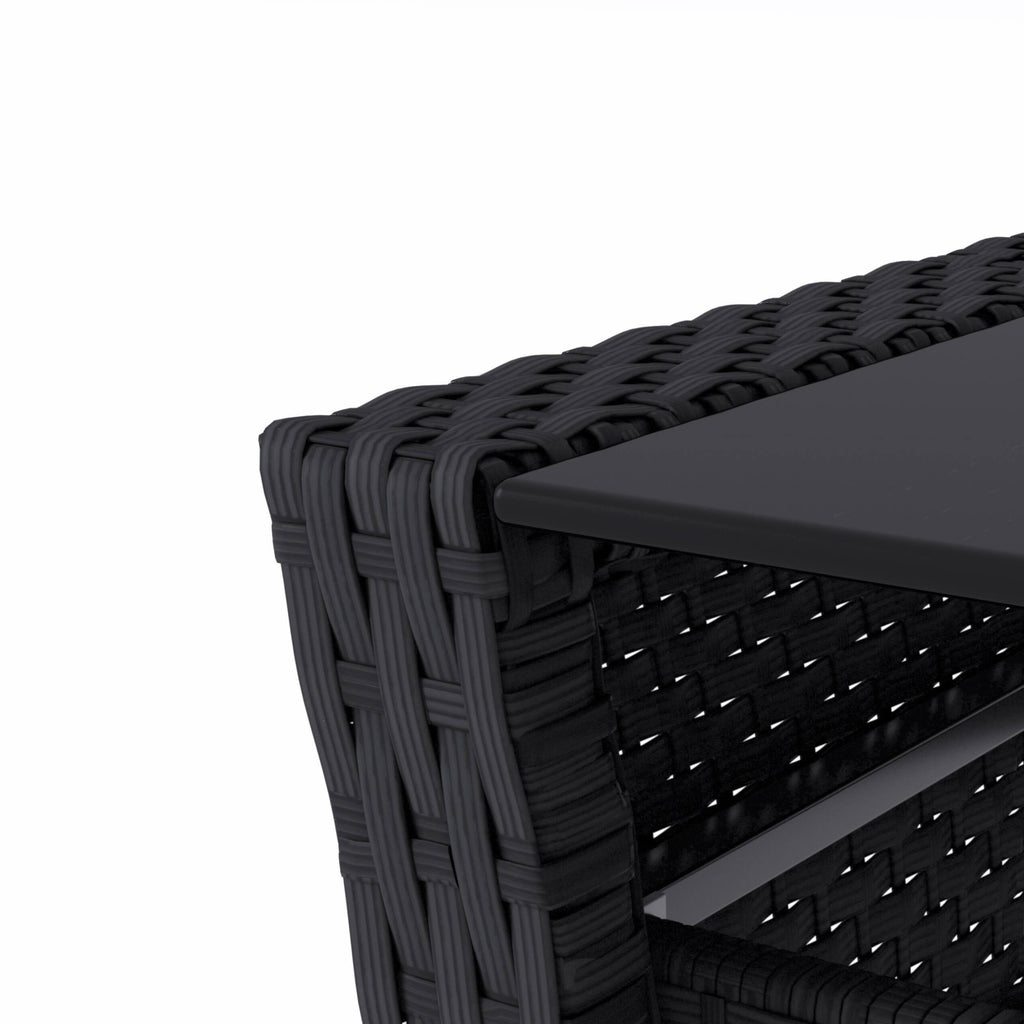 Black Rattan Wicker Patio 4pc Set G499