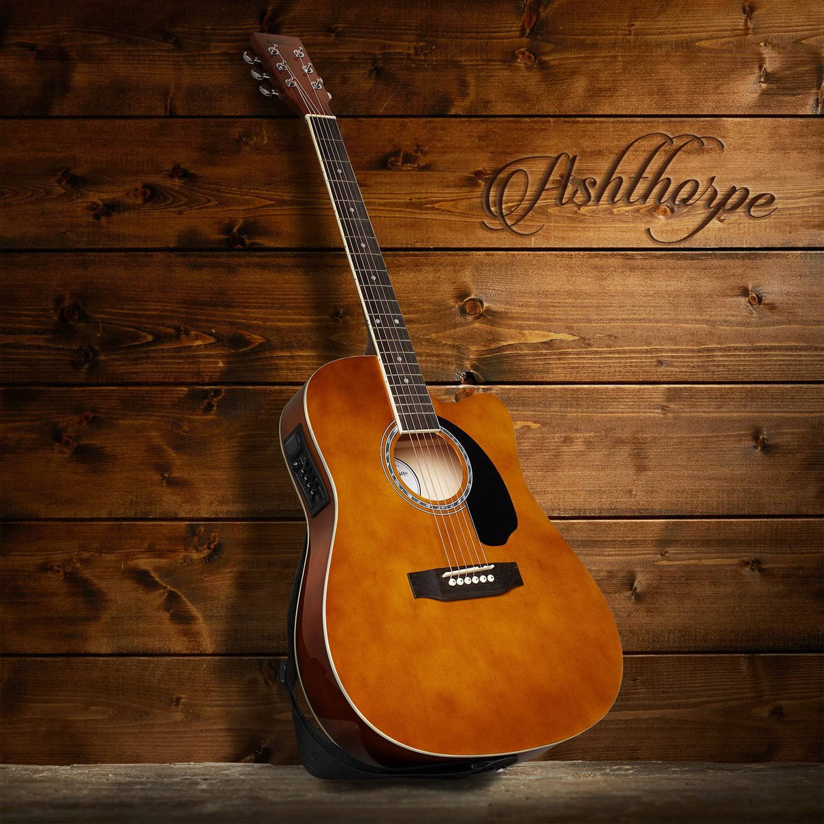 Brown Cutaway Acoustic-Electric Guitar Package Z278120