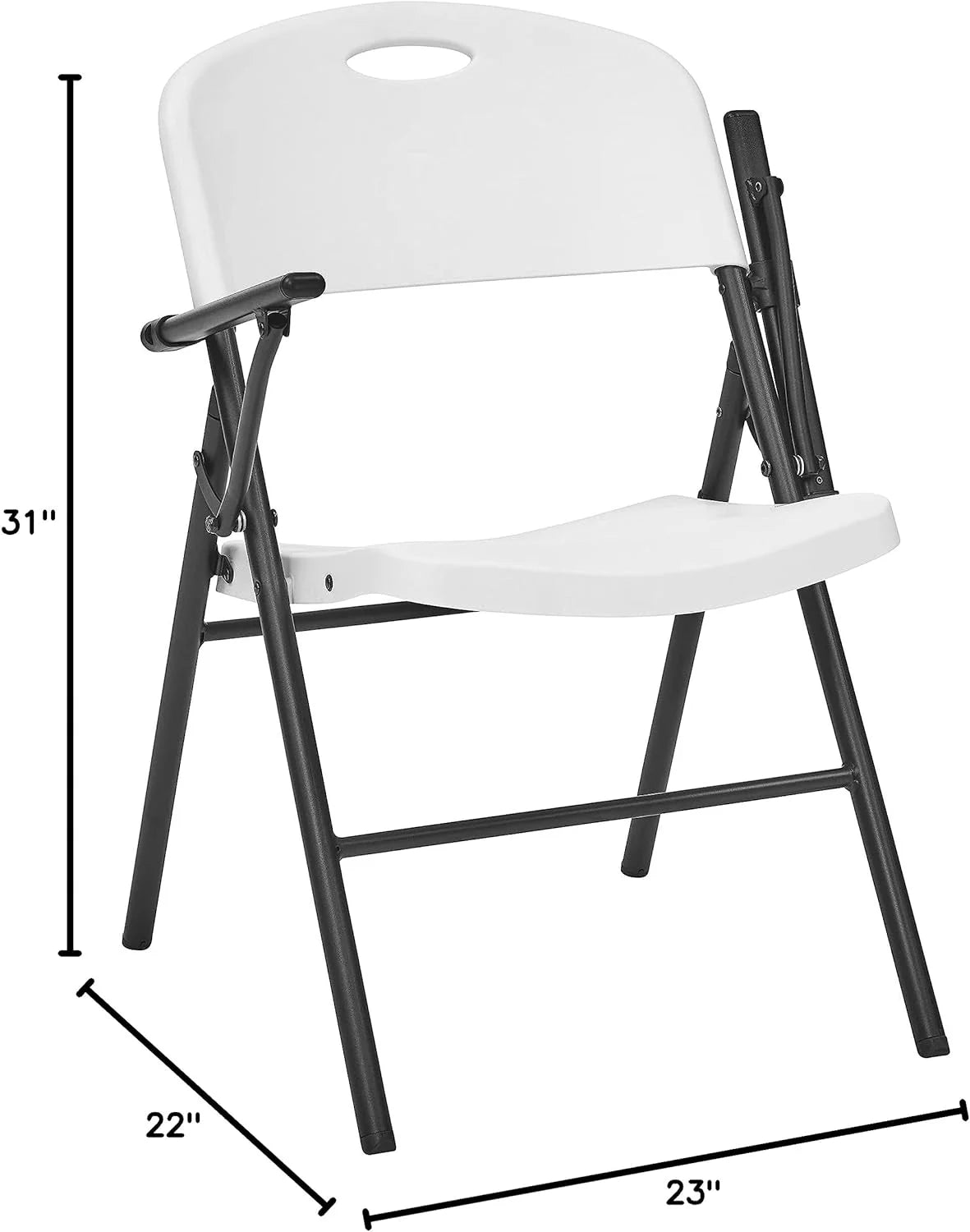 White 4pc Pack Plastic Folding Chair with Armrest U973