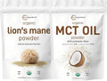 MCT Oil Powder with Prebiotic Fiber & Lions Mane Mushroom Supplement Powder 2 Pack J4953
