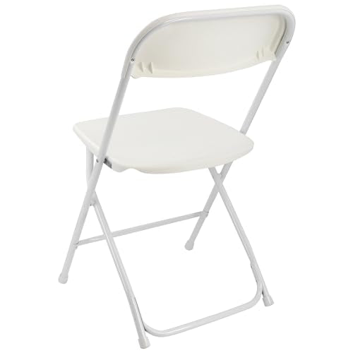 4 Piece White Plastic Folding Chairs W73062
