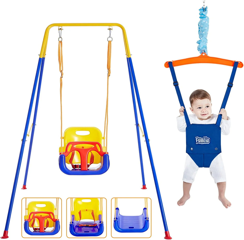 3 in 1 Toddler Swing Set with 4 Sandbags W2845