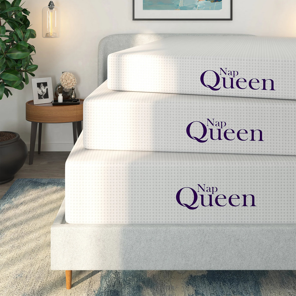 Charcoal Memory Foam Mattress, Full, with Antimicrobial Cover S83848