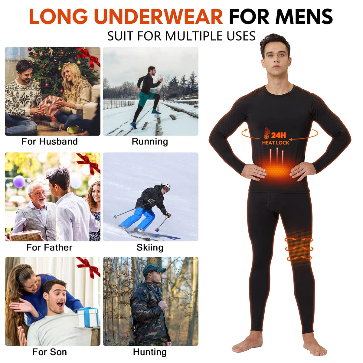 Men's Thermal Underwear Long Johns 2 Pack B464846