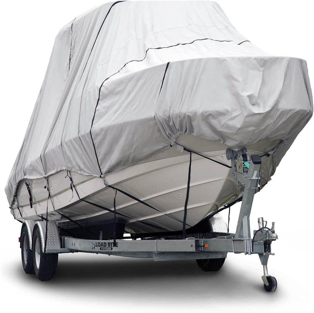 600 Denier Waterproof Boat Cover Gray 22'-24' Long S4136