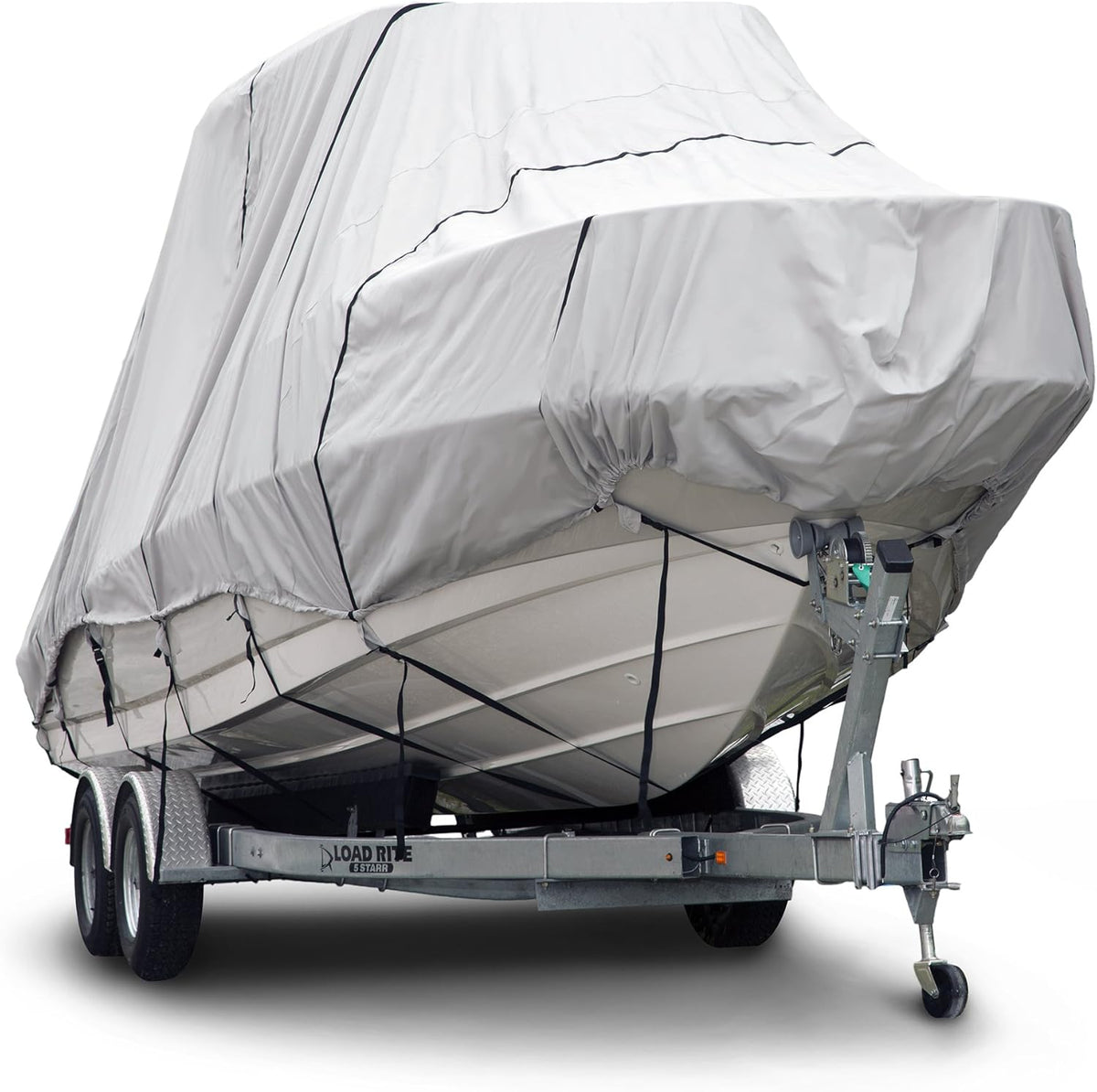 600 Denier Waterproof Boat Cover Gray 22'-24' Long S4136