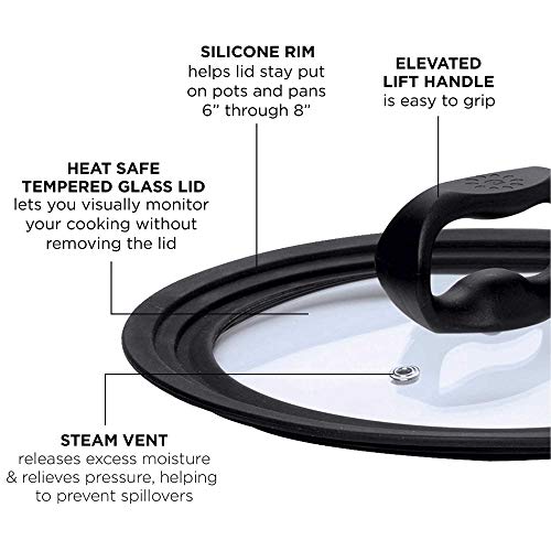 Black Tempered Glass Universal Lid for Cookware I65273