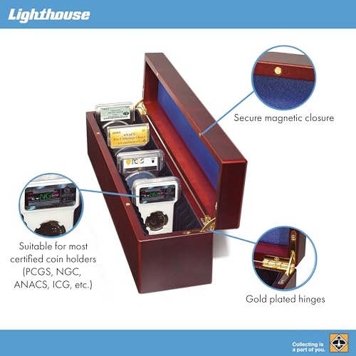 Mahogany Wood Grain Coin Box for 50 Slabs V69469