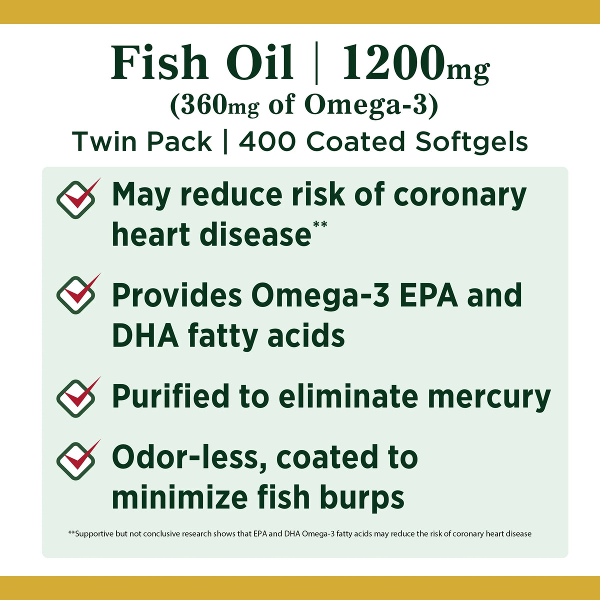 1200 Mg Fish Oil Softgels, 200 Ct, 2 Pack W64684