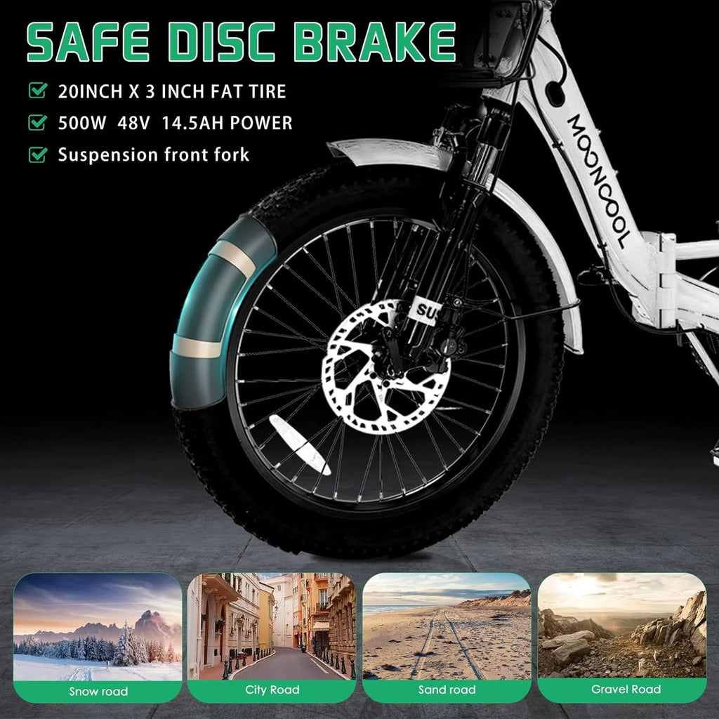 48V 20" Fat Tire 3 Wheel Folding Electric Tricycle P805