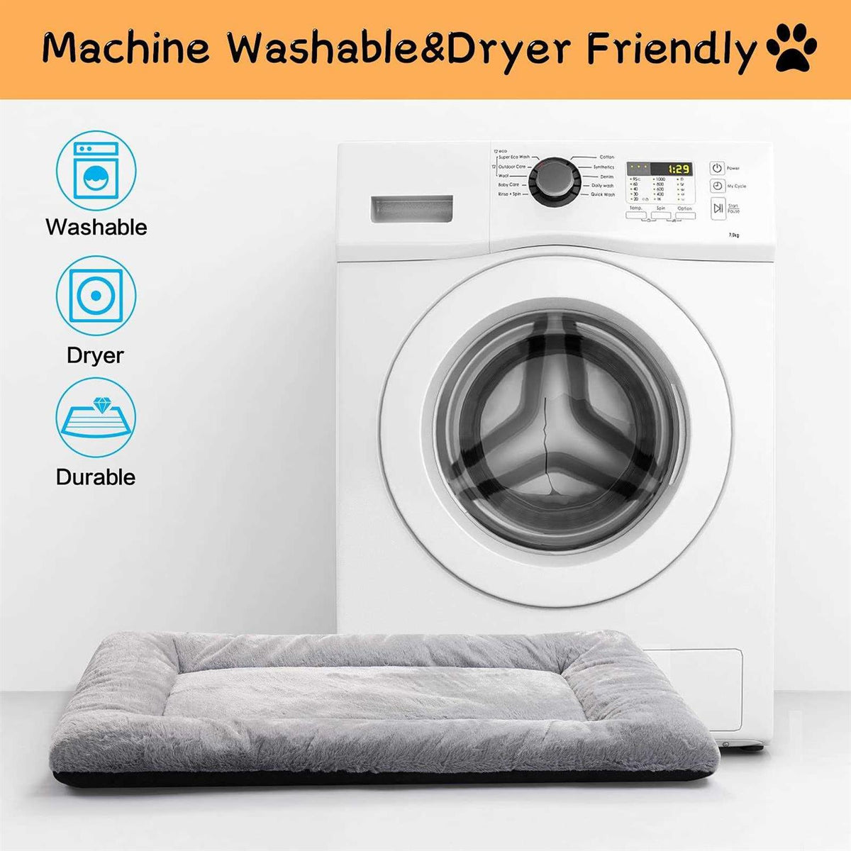 Ultra Soft Washable Dog Crate Bed O357778