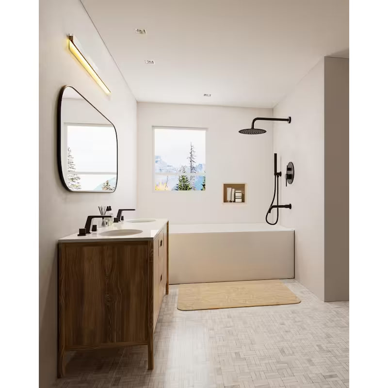 10 in. Wall Mount Shower Head and Tub Faucet 2.5 GPM Matte Black X899