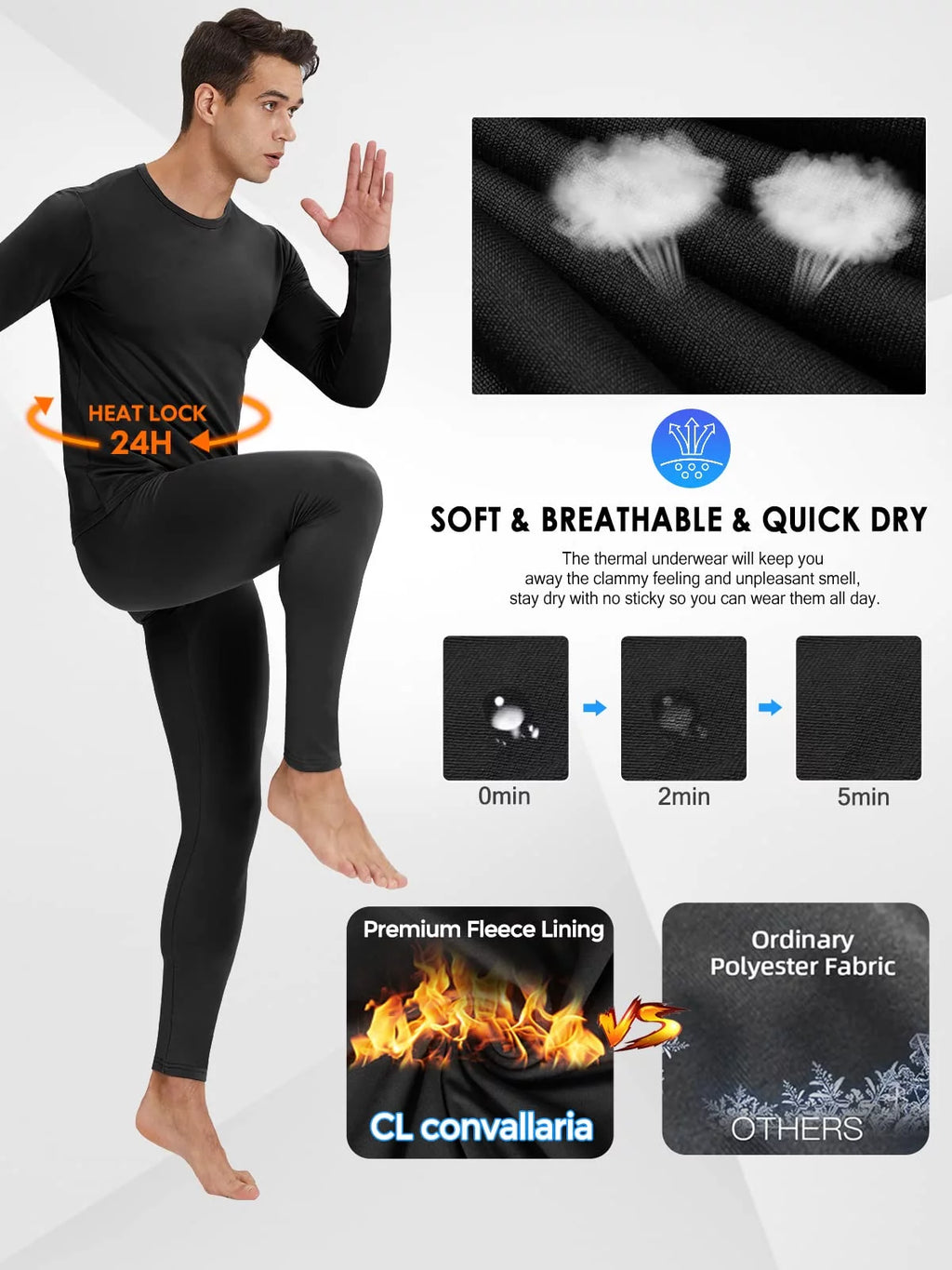 Men's Thermal Underwear Long Johns 2 Pack B464846
