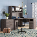 L-Shape Desk with Hutch and Lateral File M227707