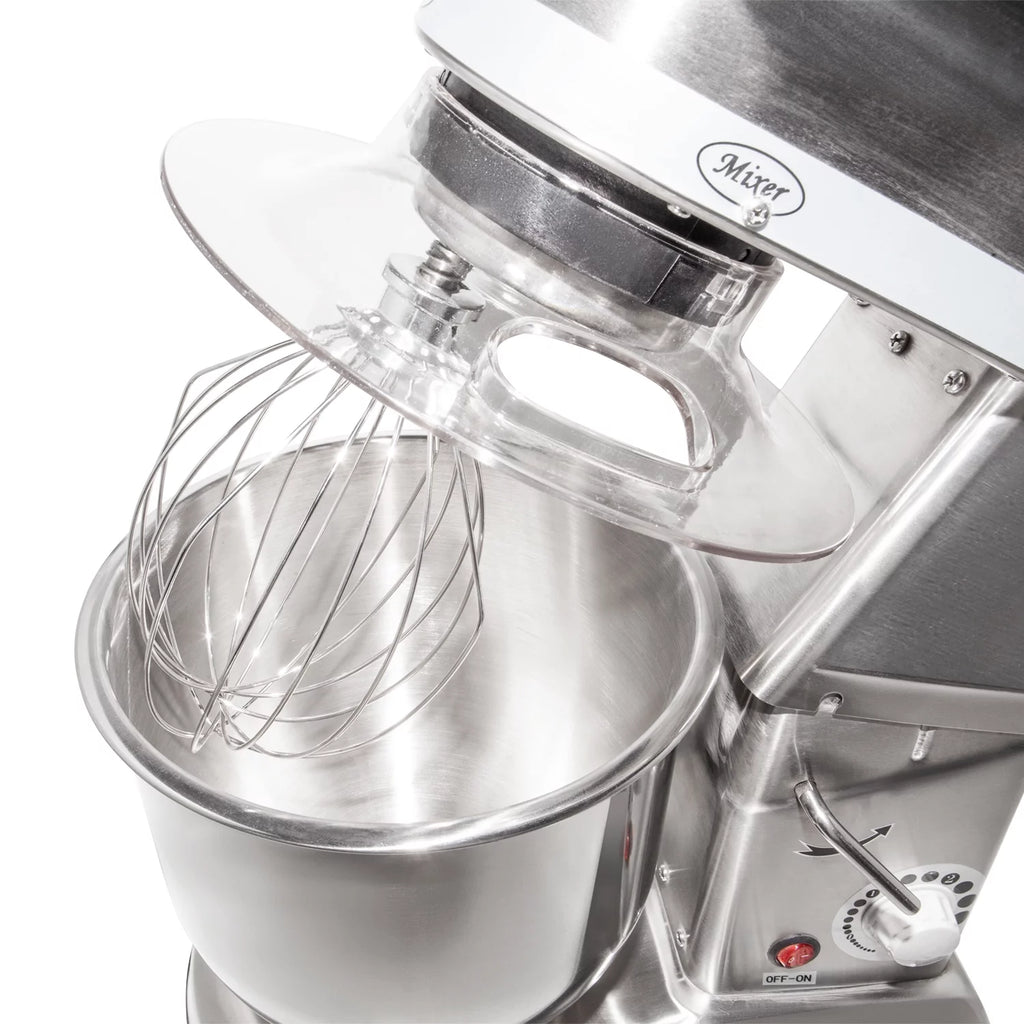 Commercial Food Mixer with Dough Hook, Wire Whip & Beater Stainless Steel 7L V1723
