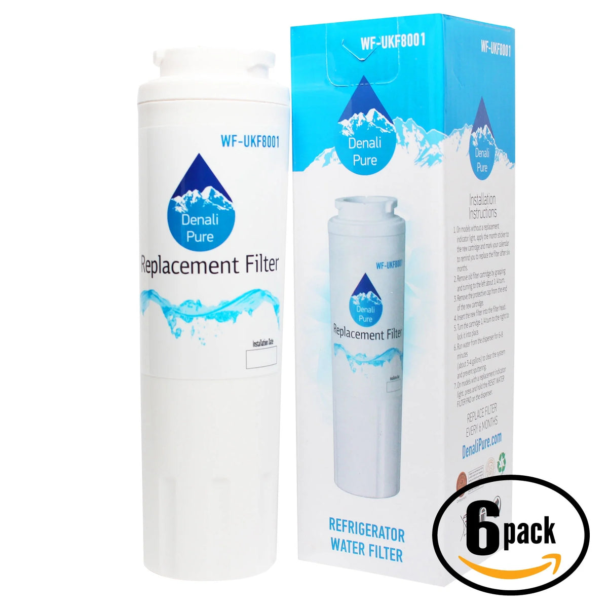 6-Pack Replacement Refrigerator Water Filter K7020