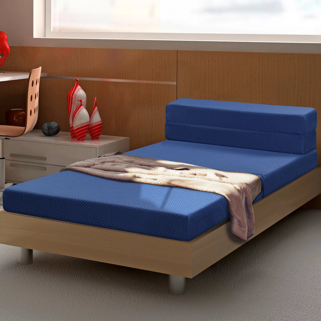4'' Tri-Fold Memory Foam Mattress Blue Twin XL P71567