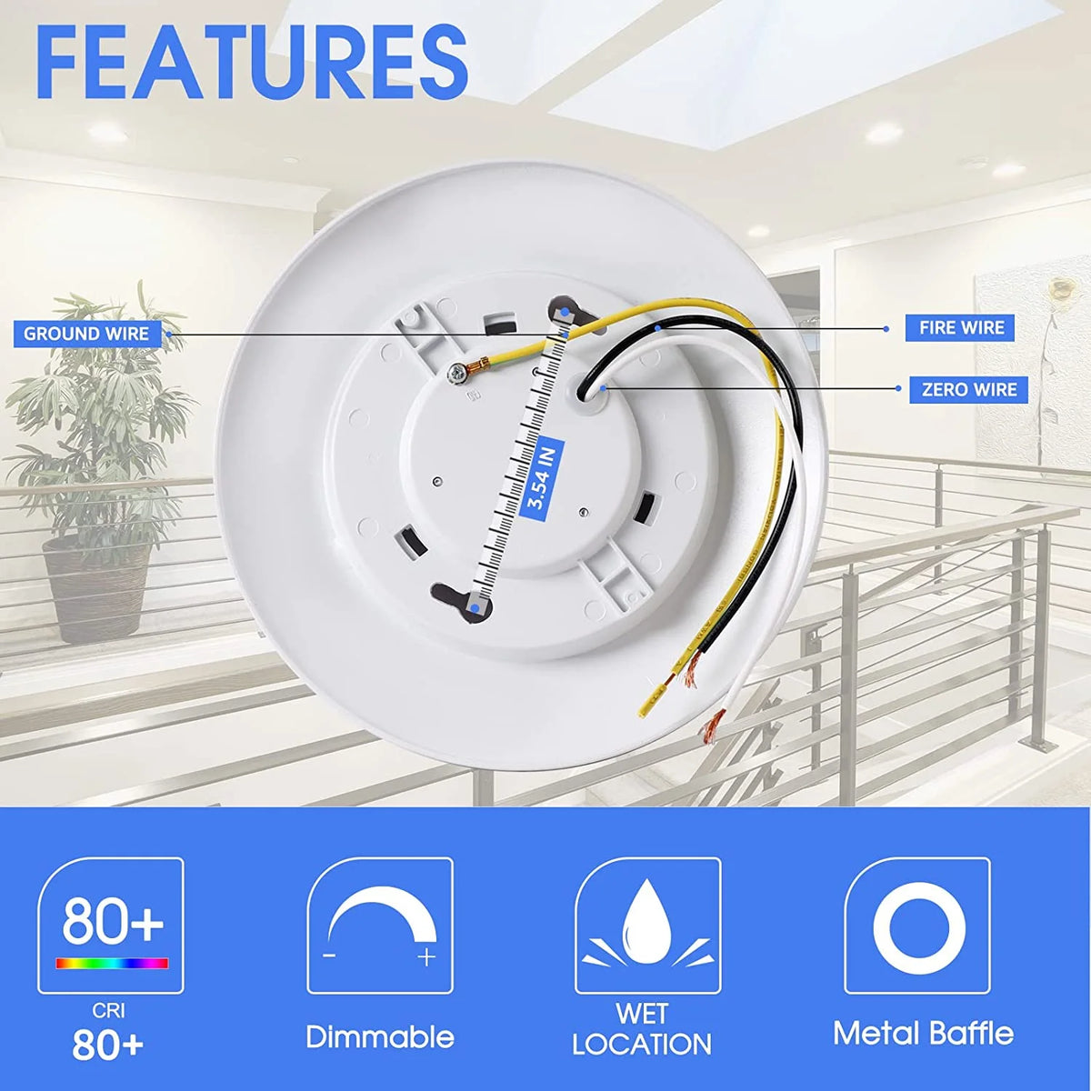 6 in LED Flush Mount Ceiling Light 9.5W Dimmable 2700K 20 Pack C9192
