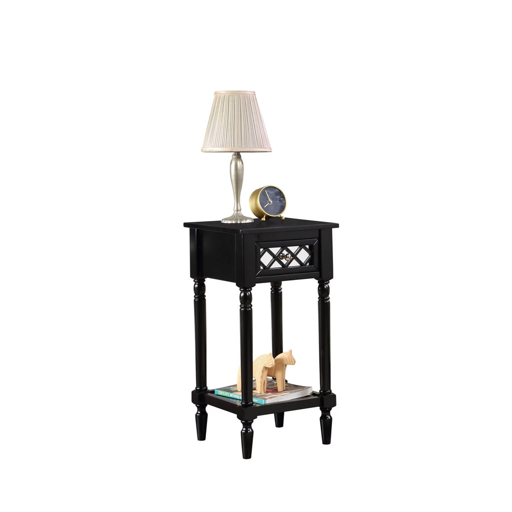 Black 1 Drawer Accent Table with Shelf M179845