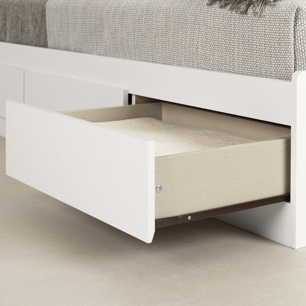 White Twin Metal Storage Bed H92867