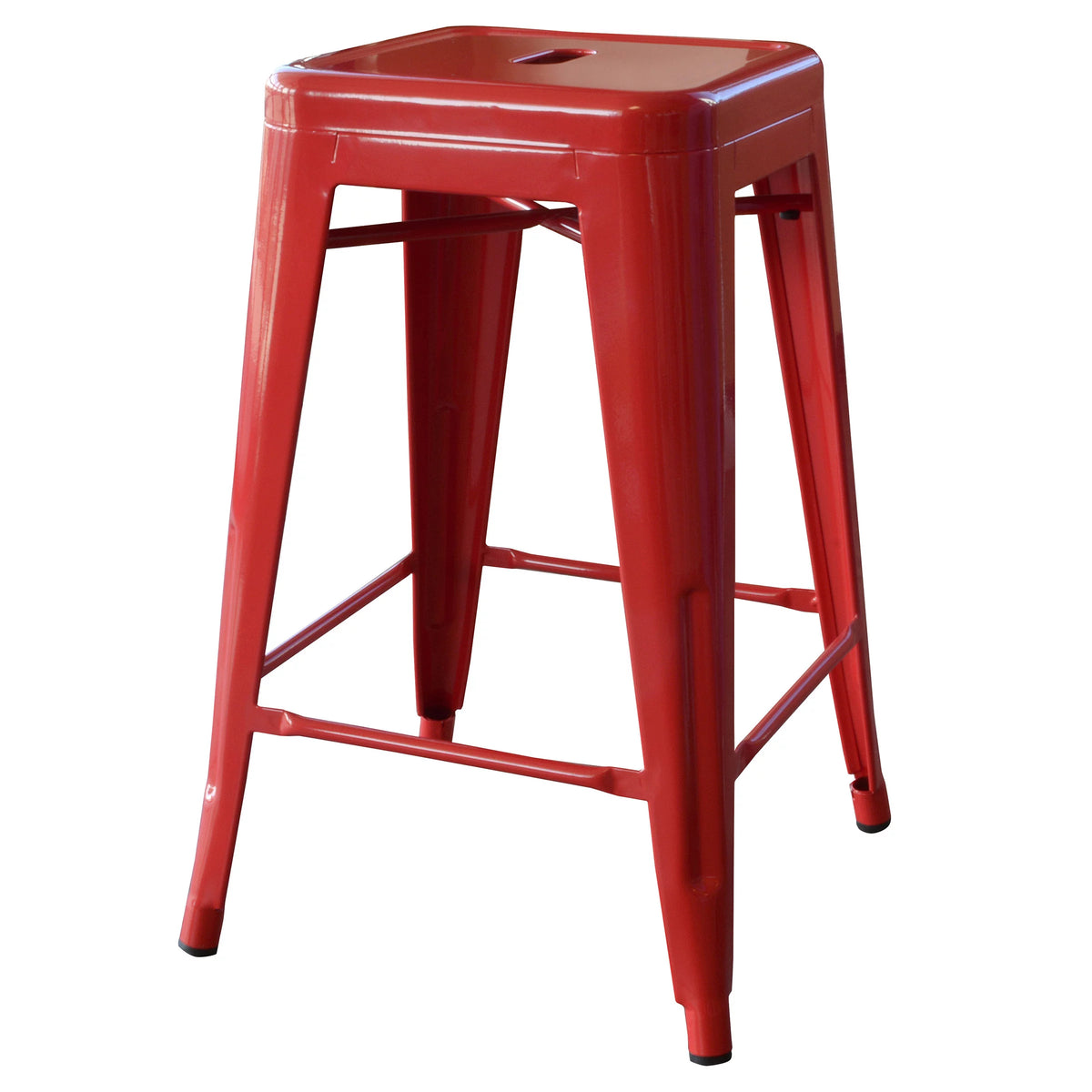 Red 24 Inch Metal Bar Stool 2 Piece T496