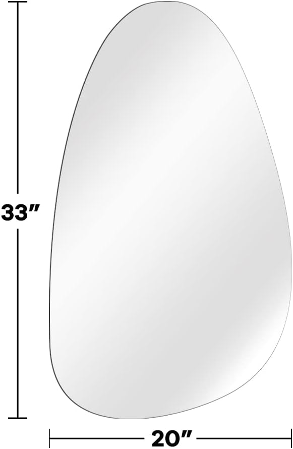 Irregular 20 x 33 Inch Wall Mounted Frameless Mirror F320