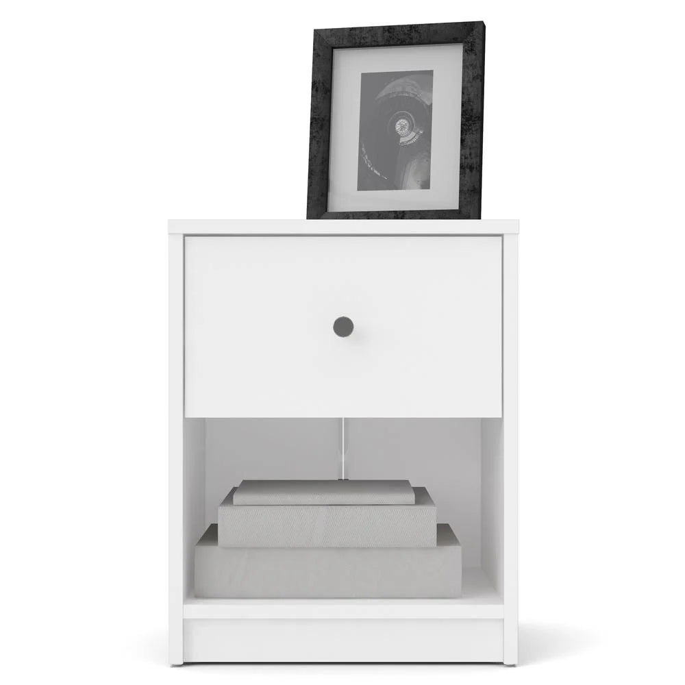 White 1 Drawer Nightstand Q7337