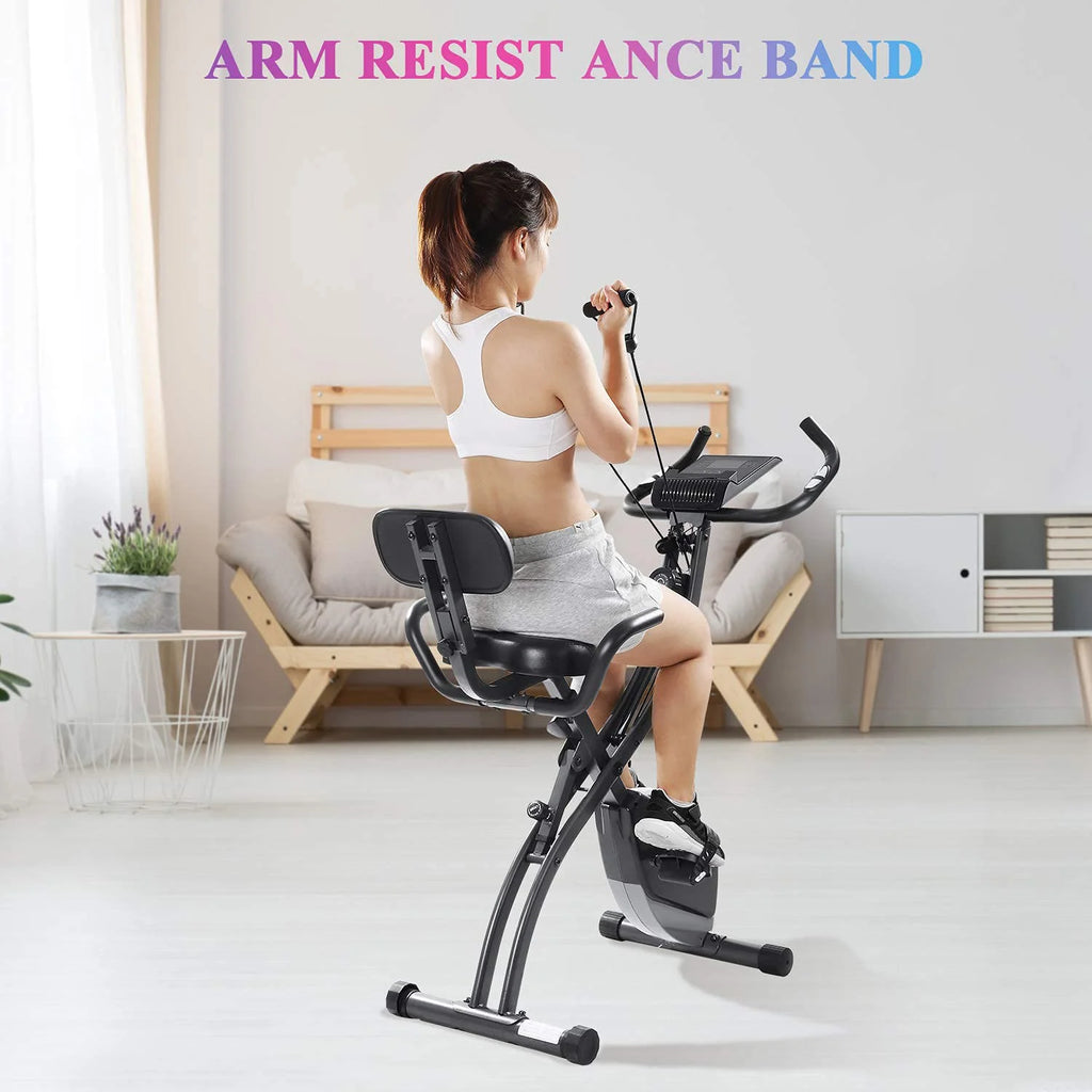 Folding Magnetic Upright Exercise Bike with LCD Monitor S929