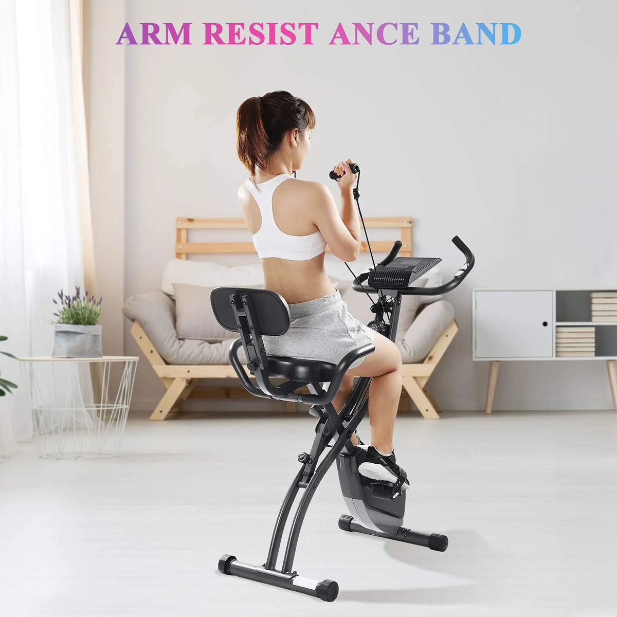 Folding Magnetic Upright Exercise Bike with LCD Monitor S929