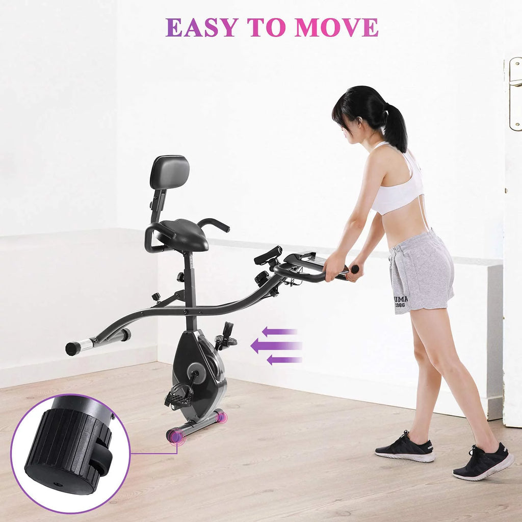 Folding Magnetic Upright Exercise Bike with LCD Monitor S929