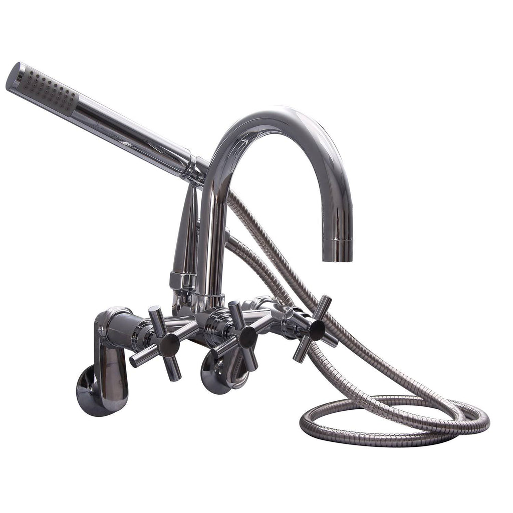 Polished Chrome Tub Diverter Faucet with Hand Shower B58474