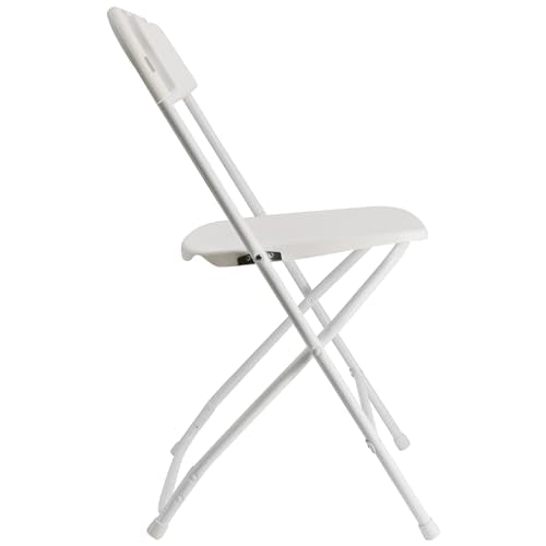 4 Piece White Plastic Folding Chairs W73062