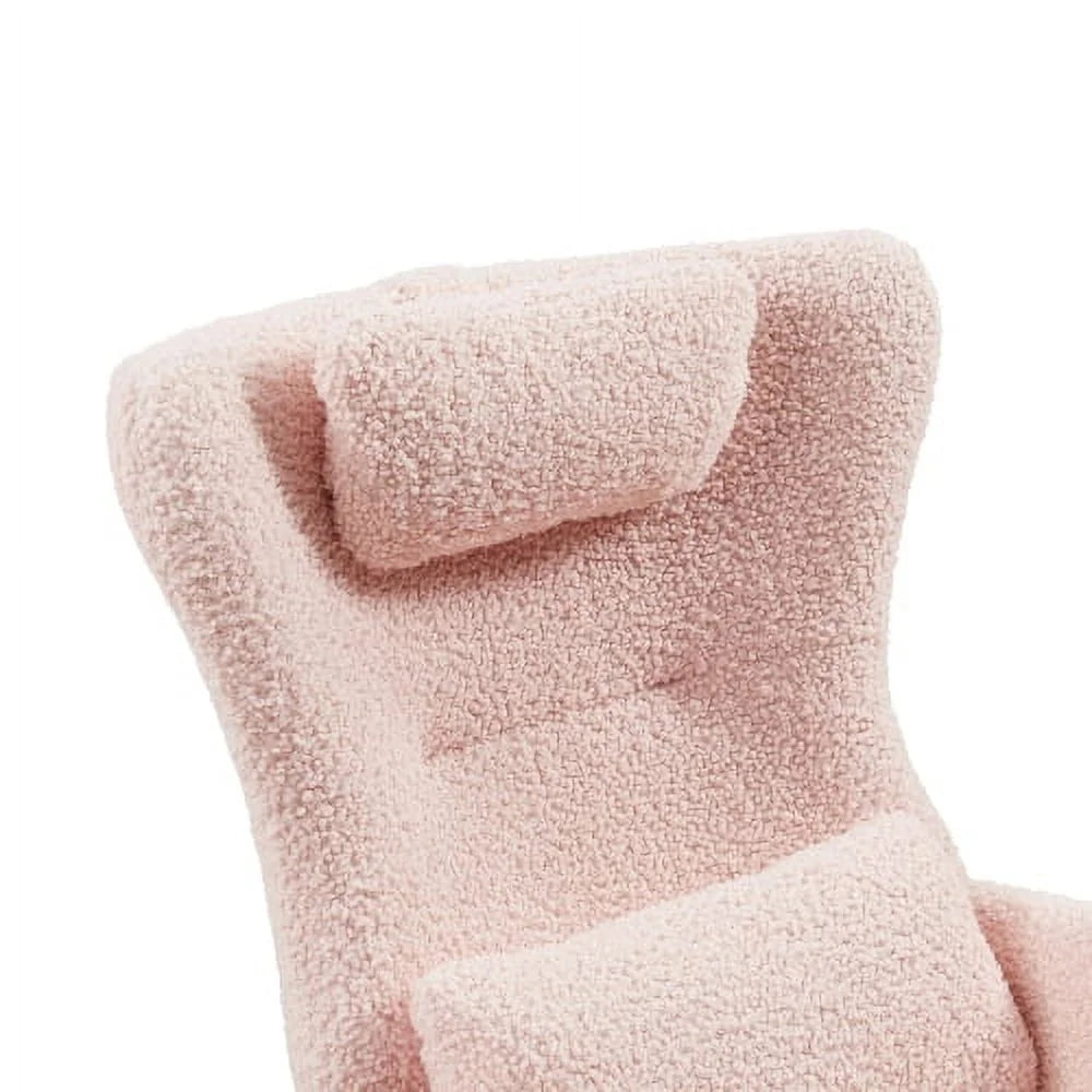 Pink Rocking Chair with High Backrest E3569