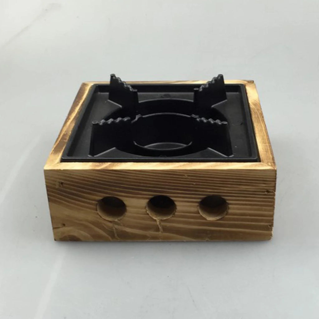 Compact Alcohol Stoves with Wooden Base 16cm M279