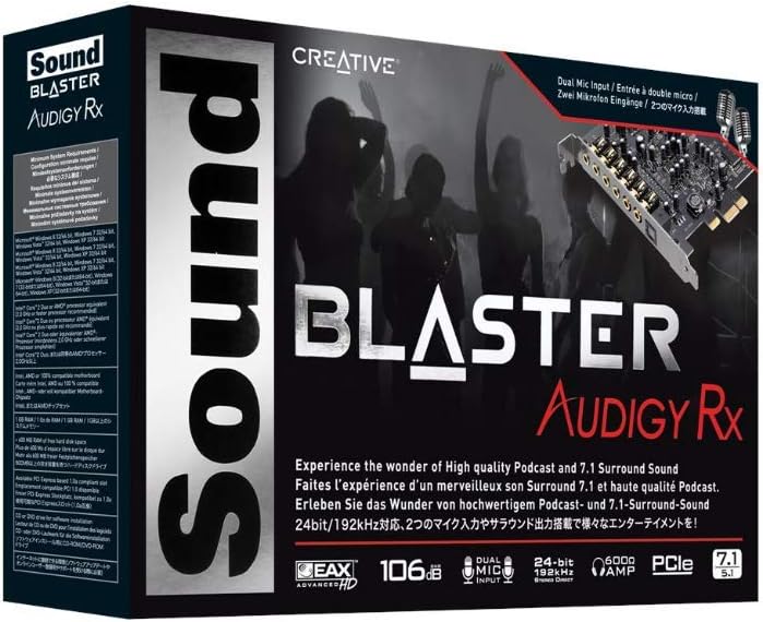 Sound Blaster Audigy PCIe RX 7.1 Sound Card with Headphone Amp U945372