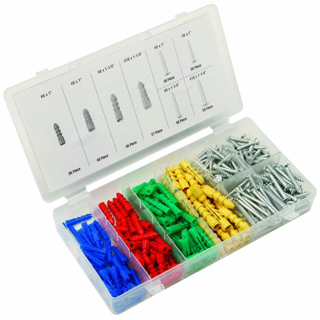 Metal Screw and Anchor Assortment Set, 285 Piece R134872