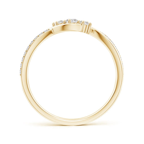 14K Yellow Gold White Diamond Infinity Ring V6235