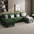 Gray Chenille U-Shape Sectional Sofa O100