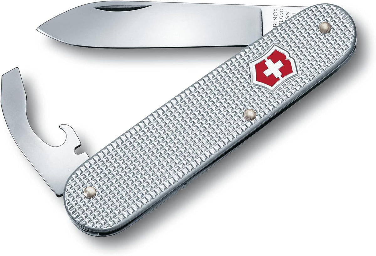 Silver Swiss Army Knife with Large Blade, Screwdriver and Bottle Opener U5958
