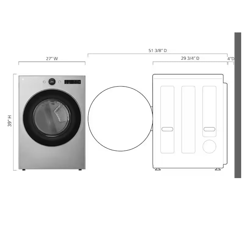 7.4 cu. ft. Vented Stackable Gas Dryer in Graphite Steel T885